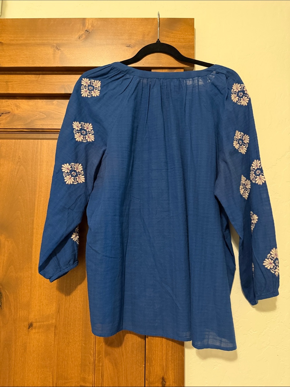 J. Jill Blue Embroidered Peasant Tunic - Picture 2 of 5